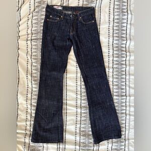 Red Engine Dark Indigo Flare Leg Jeans
